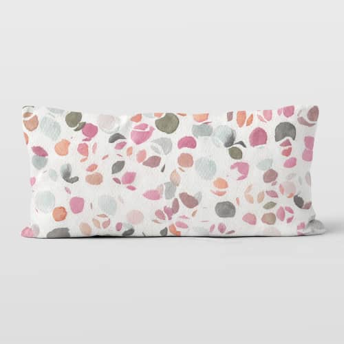 Petals in Pink 12x24 Lumbar Pillow Cover | Pillows by Brandy Gibbs-Riley