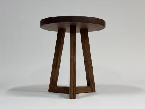 Solid Wood Bistro Table: Handcrafted Pedestal Dining Table, USA made | Tables by Marco Bogazzi. Item compatible with mid century modern and contemporary style