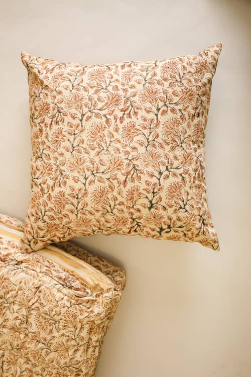 Ochre Grove Kalamkari Pillow | Pillows by Ninéh