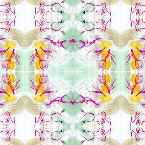 Lesson No. 11, Fuchsia & Peridot | Fabric in Linens & Bedding by Philomela Textiles & Wallpaper. Item made of canvas