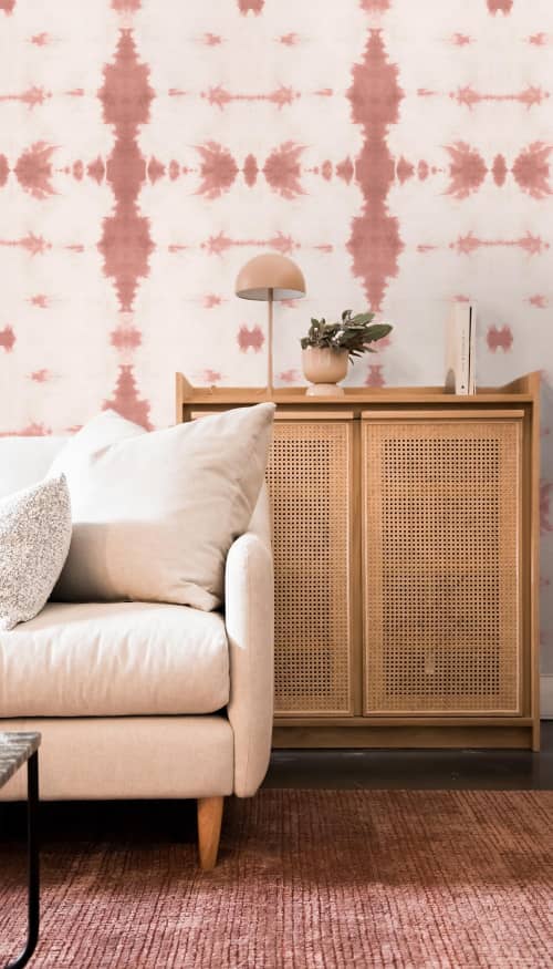 Tiger Eye Wallpaper in Dusty Rose | Wall Treatments by Eso Studio Wallpaper & Textiles. Item composed of paper compatible with boho and eclectic & maximalism style