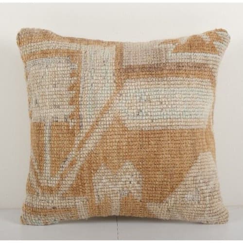 Vintage Turkish Oushak Rug Pillow Cover | Cushion in Pillows by Vintage Pillows Store. Item composed of fabric & fiber