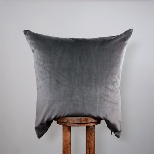 Silver Brown Velvet Pillow Set of 3 - 26x26 | Pillows by Vantage Design