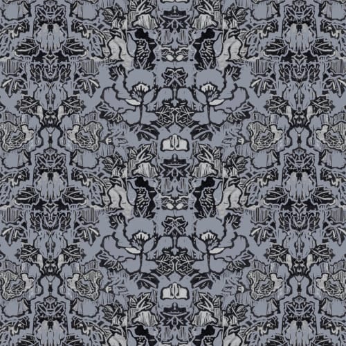 Indian Floral, Slate | Fabric in Linens & Bedding by Philomela Textiles & Wallpaper. Item composed of canvas
