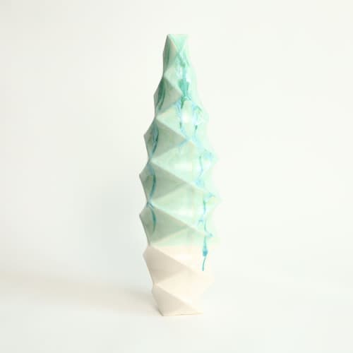 Large Tower in Jade | Vase in Vases & Vessels by by Alejandra Design. Item composed of ceramic