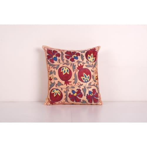 Vintage Floral Suzani Pillow Cover, Boho Cushion Cover 1960s | Pillows by Vintage Pillows Store