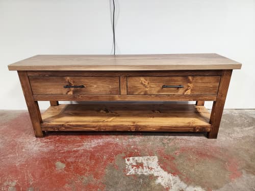Model #1052 - Custom Console Table | Tables by Limitless Woodworking. Item composed of maple wood compatible with mid century modern and contemporary style