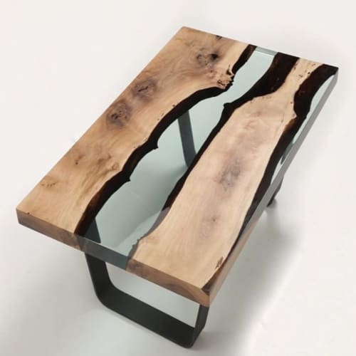 Custom Clear Resin Epoxy Coffee Table | Tables by Ironscustomwood. Item composed of wood and synthetic in contemporary or country & farmhouse style