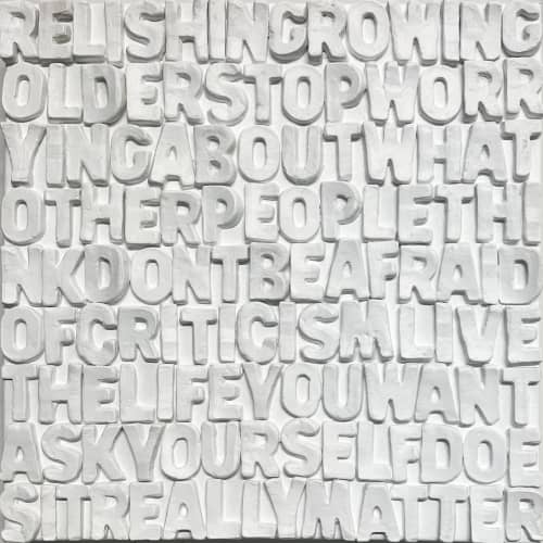 Relish In Growing Older 12"x12" | Mixed Media in Paintings by Emeline Tate. Item composed of canvas and synthetic