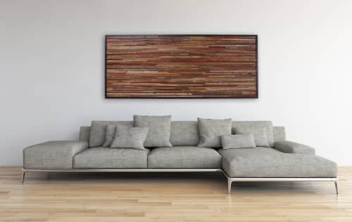 Horizontal strip art: Wood wall art | Wall Sculpture in Wall Hangings by Craig Forget. Item made of wood works with mid century modern & contemporary style
