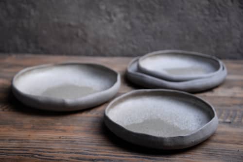 Serving platter - STC organic natural shape stoneware | Serveware by Laima Ceramics. Item made of stoneware works with minimalism style