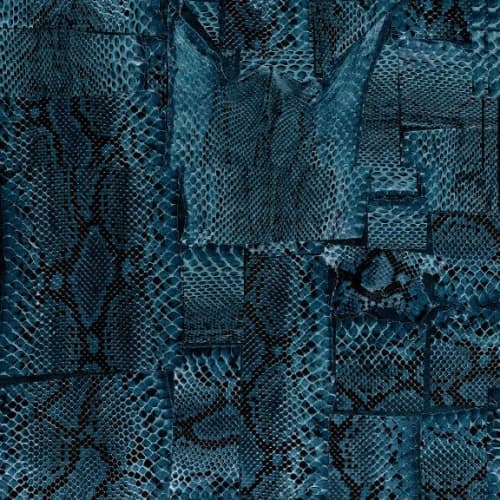 Serpentine, Cobalt | Fabric in Linens & Bedding by Philomela Textiles & Wallpaper. Item composed of linen