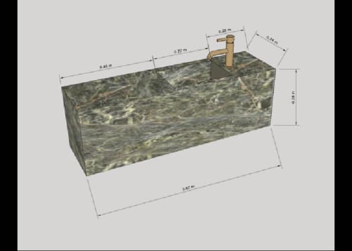 Verde Green Marble Sink, Bespoke Dimensions Option, Customizable | Water Fixtures by AEGEAN MARBLE ARTISAN ATELIER