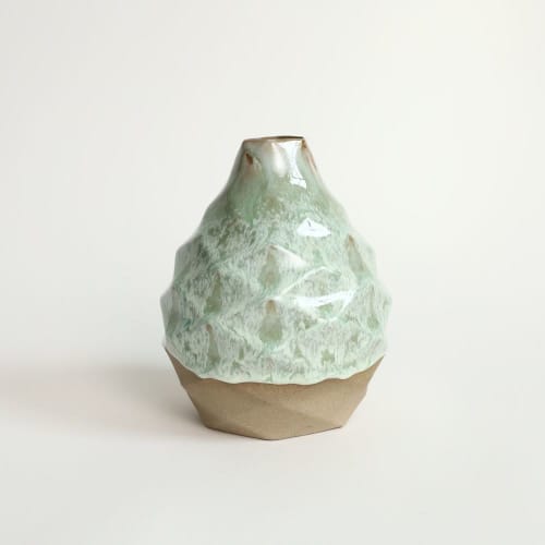 Pear in Coral Green | Vase in Vases & Vessels by by Alejandra Design. Item composed of ceramic