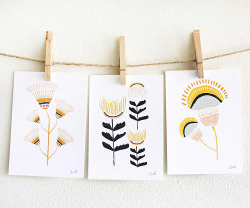 3 Print Set - Desert Flowers | Prints by Leah Duncan. Item composed of paper in mid century modern or contemporary style