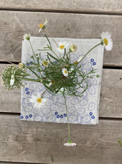 Blackfoot Daisy // Square set of 4 | Napkin in Linens & Bedding by Urbs Studio. Item made of linen