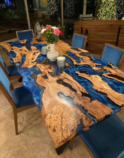 Epoxy Table, Custom Dining Table, Dining Room Table | Tables by LuxuryEpoxyFurniture. Item made of wood with synthetic