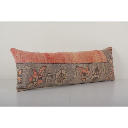 Unique Floral Handcrafted Lumbar Rug Pillow Cover | Sham in Linens & Bedding by Vintage Pillows Store. Item composed of cotton and fiber