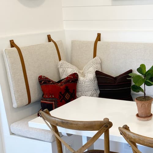 Custom Length Leather Wall Strap [Flag End] | Storage by Keyaiira | leather + fiber | Artist Studio in Santa Rosa. Item made of leather