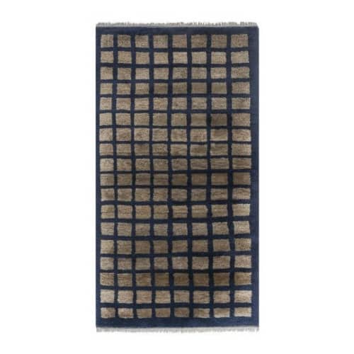 Vintage Wool Beacon Blue Turkish Tulu Rug 3'1'' X 5'6'' | Area Rug in Rugs by Vintage Pillows Store