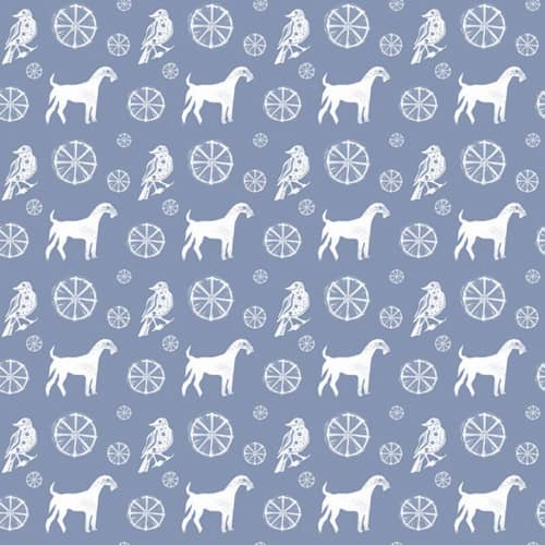 Bird Dog, Cornflower | Fabric in Linens & Bedding by Philomela Textiles & Wallpaper. Item composed of fabric