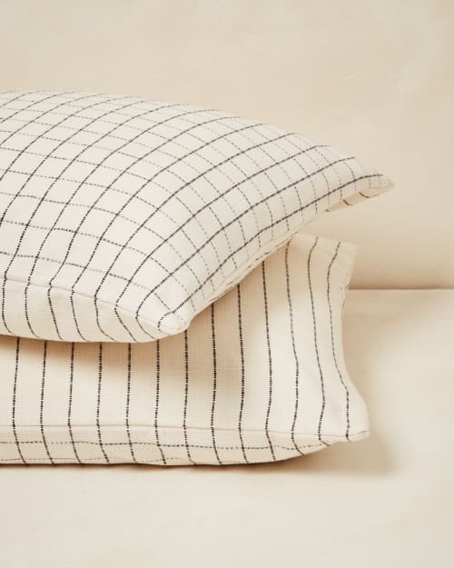 Grid Pillowcases - Cream | Pillows by MINNA