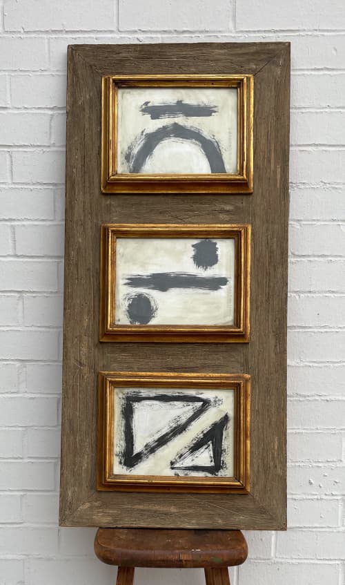 Paper studies in antique frame | Oil And Acrylic Painting in Paintings by Lizzie DiSilvestro. Item composed of paper in boho or country & farmhouse style