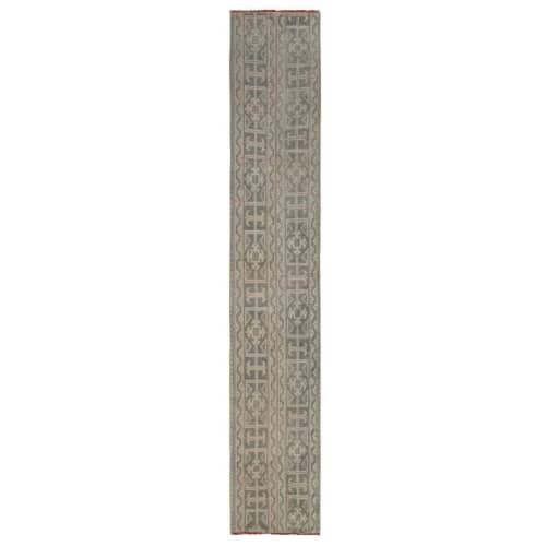 Long and Narrow Turkish Runner Rug 1'8" X 9'8" | Rugs by Vintage Pillows Store. Item composed of cotton and fiber