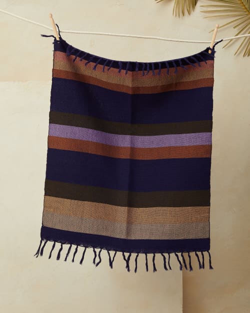 Fruit Stripe Hand Towel - Plum | Tea Towel in Linens & Bedding by MINNA