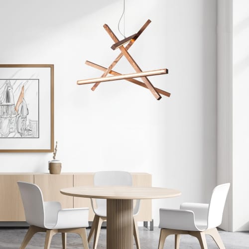 Nebula 5 | Chandeliers by Next Level Lighting. Item composed of wood