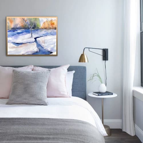 Early Snow | Watercolor Painting in Paintings by Brazen Edwards Artist. Item composed of paper