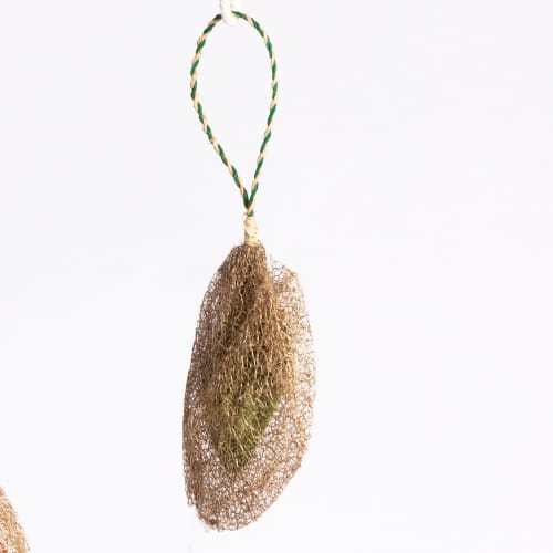 Madagascar Wild Silk Cocoon Ornament - Green | Decorative Objects by Tanana Madagascar