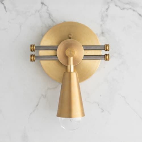 Art Deco Sconce - Model No. 3740 | Sconces by Peared Creation. Item composed of brass and glass
