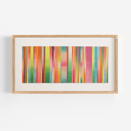 Irregular Stripe Colour Study Painting, Landscape Red Ombre | Mixed Media in Paintings by Amelia Coward