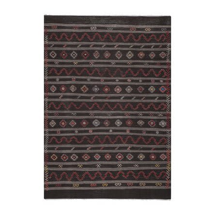 Vintage Goat Hair Turkish Flat Weave Kilim 7'5'' X 10'8'' | Area Rug in Rugs by Vintage Pillows Store