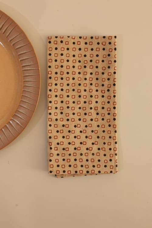 Soft Field Kalamkari Napkins, Set of 4 | Linens & Bedding by Ninéh
