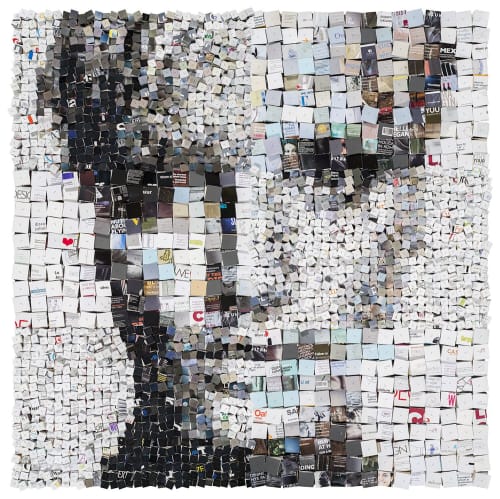 Can you see me #2 - limited edition of 20 - 110x110 | Collage in Paintings by Paola Bazz. Item composed of paper in contemporary or eclectic & maximalism style