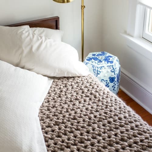 Giant Crocheted Snowflake Kit | Blanket in Linens & Bedding by Flax & Twine. Item composed of fabric
