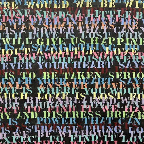 Words of Love 24"x 24" | Mixed Media in Paintings by Emeline Tate. Item composed of synthetic
