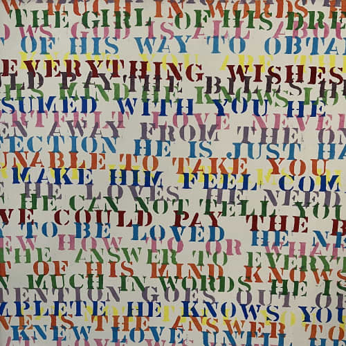 Rainbow Letters 22"x 22" | Mixed Media in Paintings by Emeline Tate. Item made of canvas with synthetic
