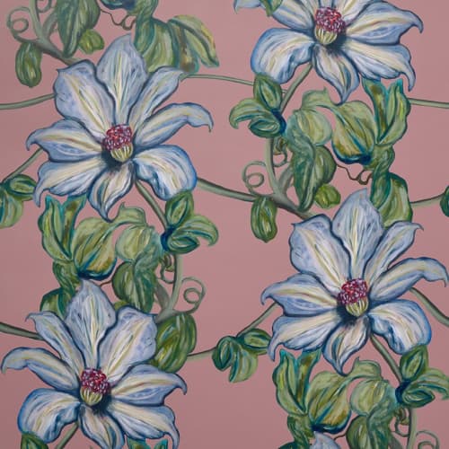 Gratis Clematis Pink Wallpaper | Wall Treatments by Stevie Howell