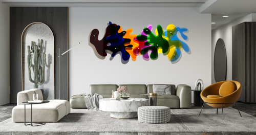 Oversized Multicolor Wall Art /Transparent Acrylic Art/ Wall | Wall Sculpture in Wall Hangings by uniQstiQ