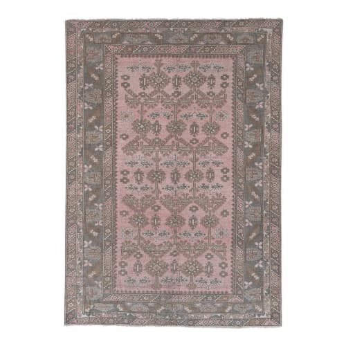 Decorative Turkish Rug, Faded Oushak Rug, Living Room Rug | Area Rug in Rugs by Vintage Pillows Store. Item made of cotton with fiber