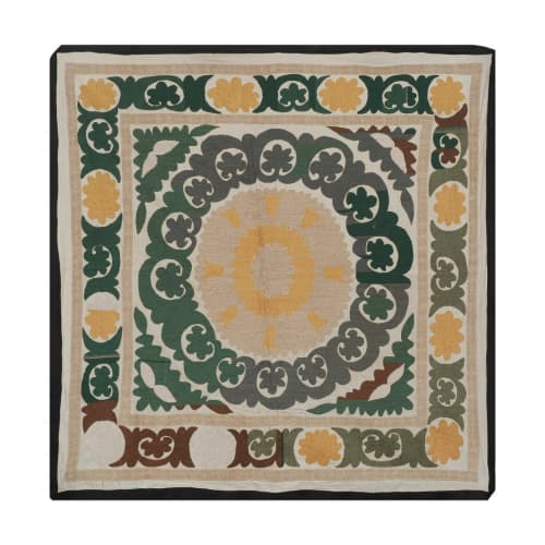 Suzani Table Cover, Tribal Embroidery Wall Decor, Suzani Bed | Tablecloth in Linens & Bedding by Vintage Pillows Store
