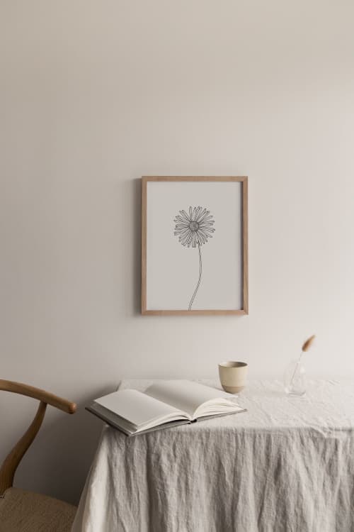 Daisy Print, Botanical Wall Art, Floral Drawing | Prints by Carissa Tanton. Item made of paper