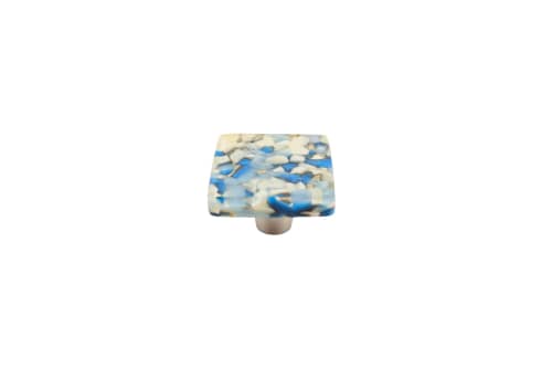 Pebbles Egyptian Powder Sand Square Knob | Hardware by Windborne Studios. Item made of glass