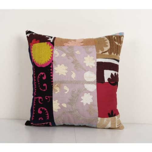 Uzbek Patchwork Suzani Cushion Cover, Suzani Pillow Case Mad | Pillows by Vintage Pillows Store