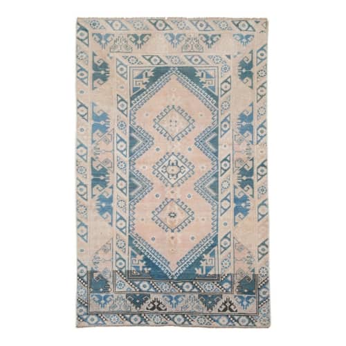 Vintage Hand Knotted Turkish Oushak Carpet | Area Rug in Rugs by Vintage Pillows Store. Item composed of cotton and fiber