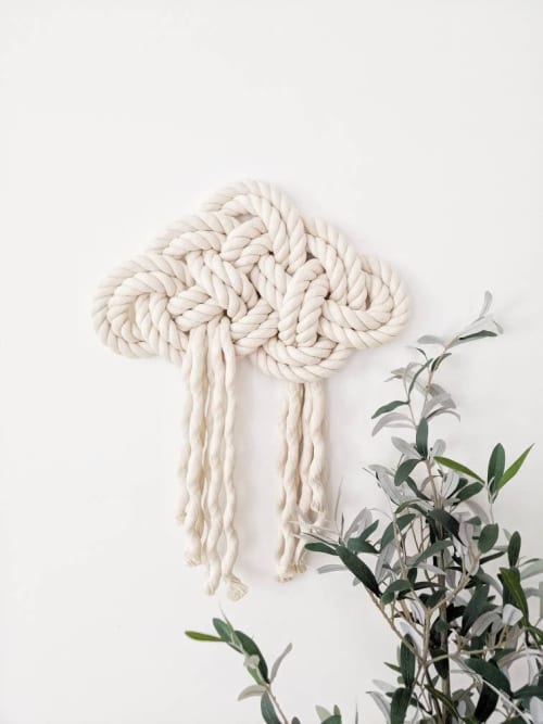 THE CLOUD, Large Rope Cloud for Children's Room, Fiber Art | Macrame Wall Hanging in Wall Hangings by Damaris Kovach. Item made of fiber