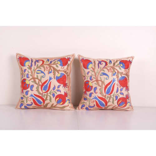 Suzani Square Embroidery Cushion Cover, Tribal House Decor, | Pillows by Vintage Pillows Store
